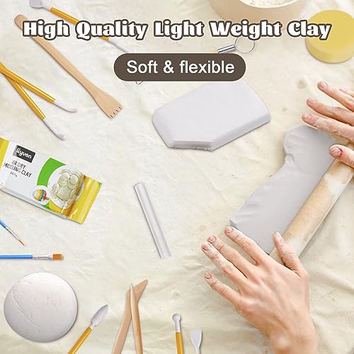 Air Dry Clay for Adults, Air-Dry Clay Starter Kit for Beginners Clay Kit, Home Made Pottery Set, DIY Air-Dry Clay Kit, Pottery Kit w/Paint Set, - WoodArtSupply