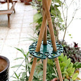 KINGLAKE 6 Pcs Bamboo Cane Holder Plastic Plant Cane Support Caps for Climbing Plants Sweet Peas Beans Green KINGLAKE