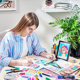 ARTEZA Permanent Markers, Set of 24, Fine Tip Pens, Retro Pop Colors, Waterproof Rock Painting, Art and Craft for Plastic, Stone, Glass, Wood, and ARTEZA