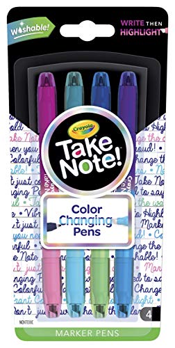 Crayola Color Changing Pens, Bullet Journal Supplies, 8 Colors, 4Count, Multicolor Crayola