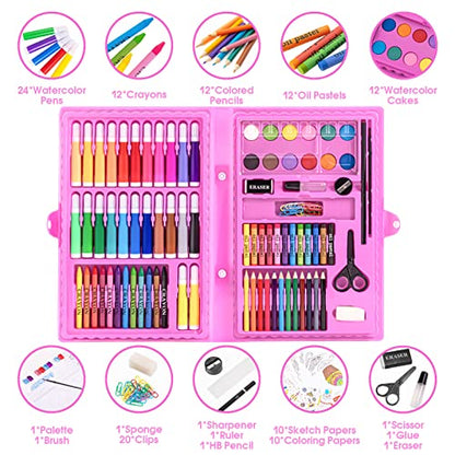 VigorFun Art Kit, Drawing Painting Art Supplies for Kids Girls Boys Teens, Gifts Art Set Case Includes Oil Pastels, Crayons, Colored Pencils, - WoodArtSupply