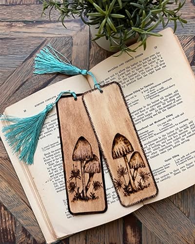 72PCS Wood Blank Bookmarks Set, 36PCS Unfinished Wood Blanks, 36PCS Color Tassels, Wood Sign for Crafts, Wood Book Marker Tags for DIY Craft Wedding
