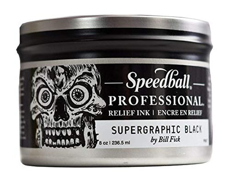 Speedball Professional Relief Ink, Supergraphic Black, 8 Ounce Can Speedball