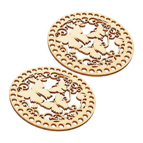 Anneome 2pcs Wooden Bag Base Crochet Bag Base Wooden t Basket Shaper Bag Bottom Shaper Woman Wallet Wooden Bottom for Crochet Basket Womens Wallet Anneome