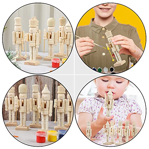 2Sets Christmas Nutcracker unpainted Nutcracker Unfinished Wood Nutcracker Christmas Table Decorations Tall Nutcracker Decorations Xmas Gift Indoor ifundom
