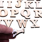CM 104 PCS Wooden Alphabet Letters Unfinished Wood Sticker for DIY Craft, 26 Letters from A to Z, 4 Sets CM