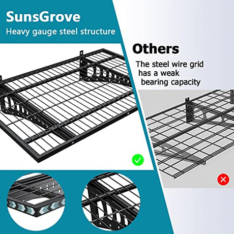 Dtrik Garage Storage Shelving Wall Mounted, 2 Pack 2x3ft, Loads 500 lbs Heavy Duty Sturdy Wall Shelves, Strong Garage Organiser, Storage Racks Units, Dtrik