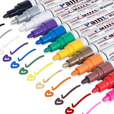 Oil Based Paint Pen, Permanent Paint Marker: Quick-Dry, Waterproof Paint Set of 12 for Rock Painting, Glass, Fabric, Ceramic, Wood, Metal, Mug, DAPAWIN