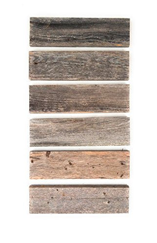 Rustic Weathered Reclaimed Wood Planks for DIY Crafts, Projects and Decor (12 Planks - 12" Long)