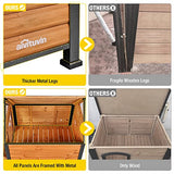 Outdoor Dog House, Waterproof Puppy Shelter Indoor Doghouse with Elevated Floor, Anti-Bite Design Dog Home for Small Medium Dogs with Porch Aivituvin