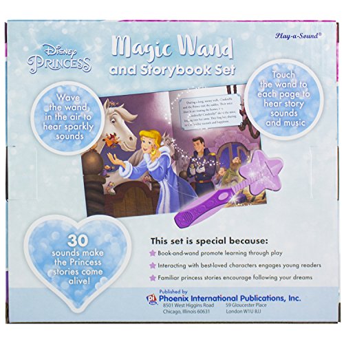 Disney Princess - Magic Wand Storybook and Toy Wand Set - Wand Plays 30 Magical Sounds - PI Kids PI KIDS