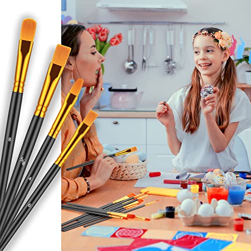 Paint Brush Set, 10 Pcs Paint Brushes for Acrylic Painting, Round Pointed Tip Detail Small Paint Brush for Oil Watercolor Canvas Face Body Boards - WoodArtSupply