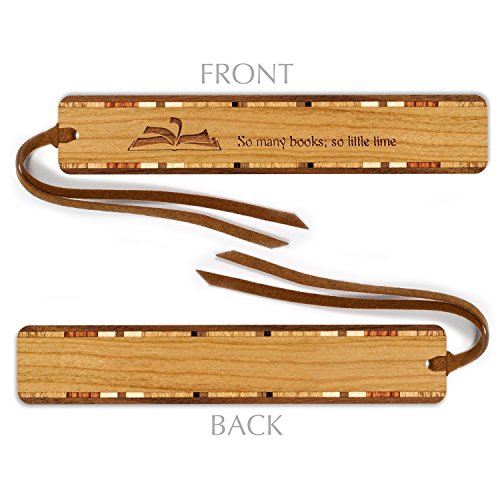 So Many Books So Little Time Engraved Wooden Bookmark - Also Available with Personalization - Made in The USA Mitercraft