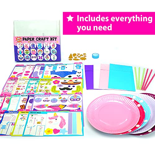 KRAFUN My First Unicorn Bunny Paper Craft Kit for Toddlers and Girls Age 3-8 Years Old, Include 18 Cute DIY Arts and Crafts Projects, Organized Art KRAFUN