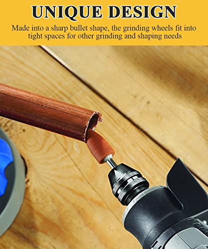 Sanding Bits for Dremel Rotary Tool, Grinding Stone Sanding Drill Bits with 1/8" Shank, Aluminium Oxide Tough Enough to Metal Rust FOTYBEI