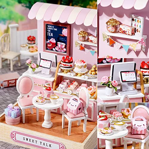 TuKIIE DIY Miniature Dollhouse Kit with Furniture, 1:24 Scale Creative Room Mini Wooden Christmas Doll House Plus Dust Proof for Kids Teens TuKIIE