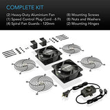 AC Infinity AXIAL S1238D, Dual 120mm Muffin Fan with Speed Controller, UL-Certified for Doorway, Room to Room, Wood Stove, Fireplace, Circulation AC Infinity