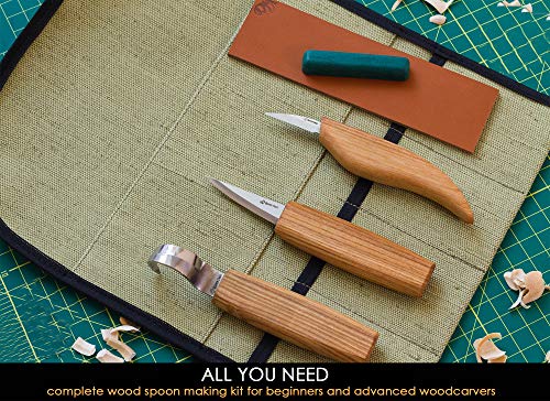 BeaverCraft S17 Spoon Carving Tools Wood Carving Tools Set - Wood Carving Tool Kit Spoon Carving Set Wood Carving Kit Carving Spoons - WoodArtSupply