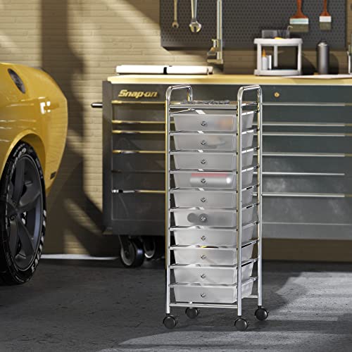 SimpleHouseware Utility Cart with 10 Drawers Rolling Storage Art Craft Organizer on Wheels, Metal Simple Houseware