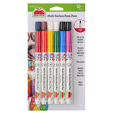 Apple Barrel, Set of 12 Multi-Surface Fine Tip Paint Pens, Perfect for Indoor and Outdoor Arts and Crafts Projects, 6233, Basic Apple Barrel