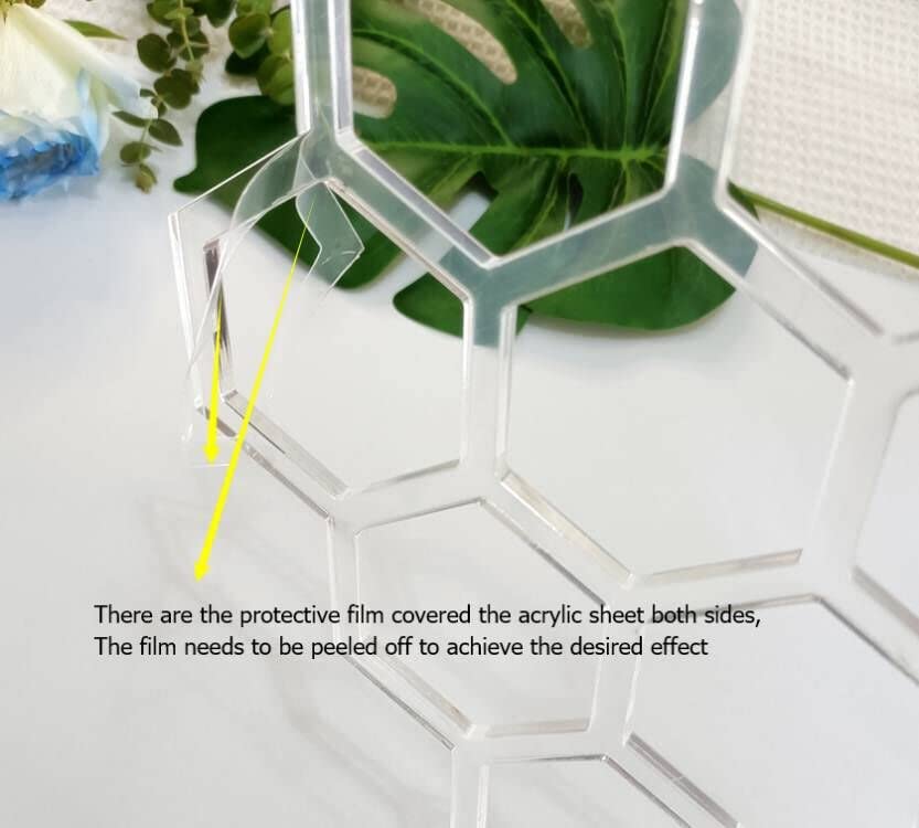 Honeycomb Router Template,Acrylic Honeycomb Woodworking Template,Router Inlay Jig for Woodworkers and Makers (12''x 7.875") Yuxuanish