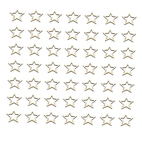 jojofuny 100 pcs Wooden Star Shape Cutouts Unfinished Wood Cutout Unfinished Wooden Slices Blank Christmas Wooden Chips for Wooden Craft DIY