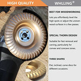 4PCS Wood Carving Disc Set for 4" or 4 1/2" Angle Grinder with 5/8" Arbor, Grinding Wheel Shaping Disc for Wood Cutting, Wood Shaping Carving Disc, WHLLING