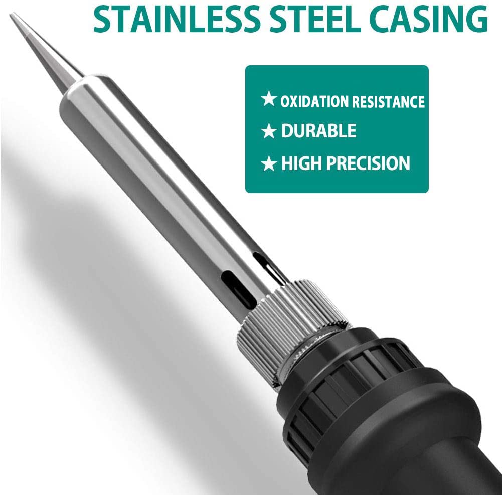 9-in-1 Soldering Kits, [Upgraded] 60W Adjustable Temperature Welding Tool with ON-Off Switch, 5pcs Soldering Iron Tips, Solder Wire, Y Type Soldering SREMTCH