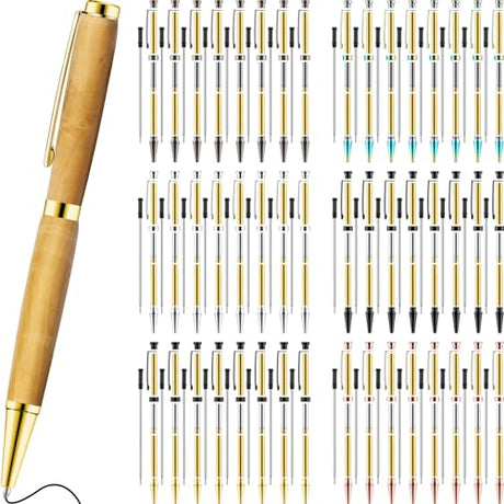 Colarr 48 Pcs Slimline Pen Kit Assorted Colors Wood Turning Pen Kits with Pen Mandrel Pen Turning Kit Pen Turning Supplies for DIY Wood Turning Colarr