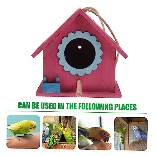 Kisangel Wooden Bird House Bird Nest Craft Bird House Unfinished Birdhouses Mini Bird Wood Bird Cage House Wooden Bird Nest Hanging Bird House Wood Kisangel
