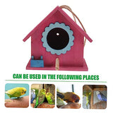 Kisangel Wooden Bird House Bird Nest Craft Bird House Unfinished Birdhouses Mini Bird Wood Bird Cage House Wooden Bird Nest Hanging Bird House Wood Kisangel