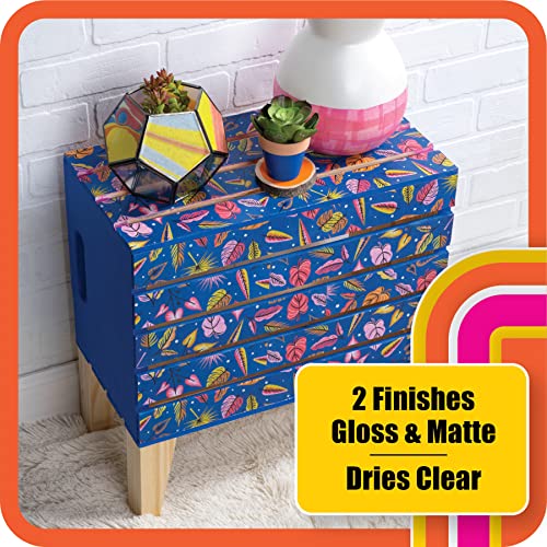 Mod Podge Complete Decoupage Kit-Two 16oz Bottles Waterbase Sealer/Glue (Matte Gloss Finish) with 4-pk Foam Brush Set, Clear Mod Podge