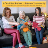 MOMOTOYS Beginner Crochet Kit w/ 130 Page Book, Crochet Yarn Set, Crochet Hook Kit & Crochet Needle Kit - Crochet Kits for Beginners - Crocheting Kit MOMOTOYS