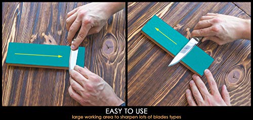 BeaverCraft LSC4P1 Leather Stropping Block Kit Knife Sharpening Kit for Sharpening Knives 8'' Long Leather Honing Strop Wood Carving Sharpening Strop BeaverCraft