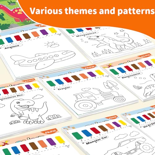 Paint with Water Books for Kid, Traffic Watercolor Coloring Art Craft Kit, Painting Book Gifts for kid Age 3 4 5 6 7 8, Coloring Art kit for Indoor
