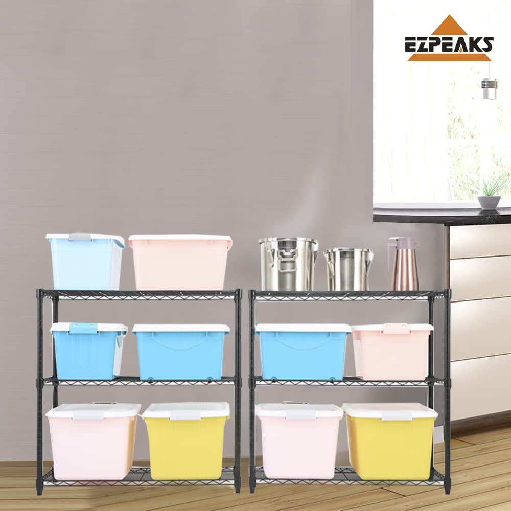 EZPEAKS 6-Shelf Shelving Unit, Changeable into 2 of 3-Shelf Units, Adjustable Heavy Duty Steel Wire Shelves, 350 lbs Loading Capacity Per Shelf EZPEAKS