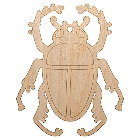 Scarab Beetle Unfinished Craft Wood Holiday Christmas Tree DIY Pre-Drilled Ornament Sniggle Sloth
