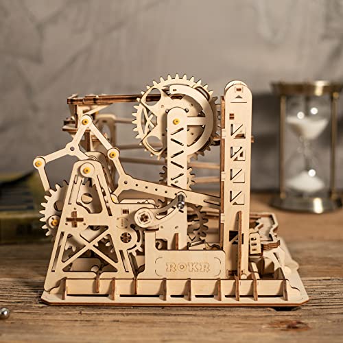 ROKR Marble Run 3D Wooden Puzzles Model Building Kits for Adults - Educational Project Brain Teaser, DIY Crafts for Adults & Kids (Ladder) ROKR