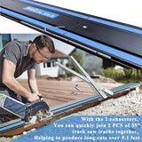 110" Plunge Track Saws Guide Rail for Makita Festool, Includes 2 PCS 55" Aluminum Extruded Guided Rails and 2 Guide Rail Connectors for Woodworking WOUILNIA