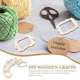 COHEALI 20pcs Undyed Wood Photo Frame Pendants Unfinished Wooden Cutout Shapes Pieces Necklace Earrings Charms Ornament for Jewelry Making DIY Craft COHEALI