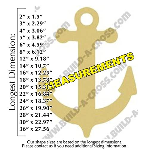 Anchor Unfinished Cutout, Wooden Shape, Paint-able Wooden MDF DIY Craft Build-A-Cross Build-A-Cross