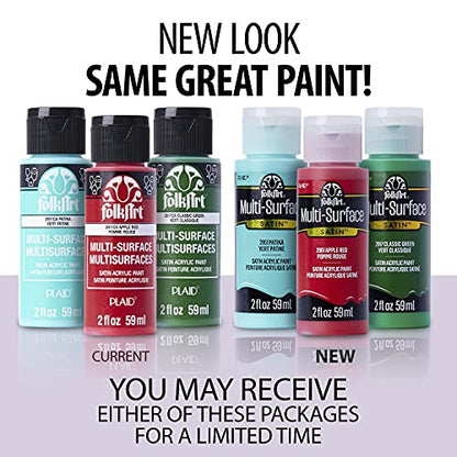 FolkArt Multi-Surface Satin Acrylic Paint, 2oz, Lipstick Red - WoodArtSupply