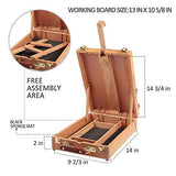 Falling in Art Easel Box Acrylic Paint Set with Portable Table Display Stand, Acrylic Paint, Canvas Panels, Brushes, Palette for Christimas Gift Falling in Art