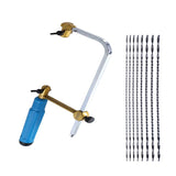 Coping Saw Heavy Duty Metal Woodworking Hand Saw Fast Cutting Non-slip Hacksaw,8 Pieces Scroll Saw Blades with Spiral Teeth, For Woodworking Jewelry WoodArtSupply