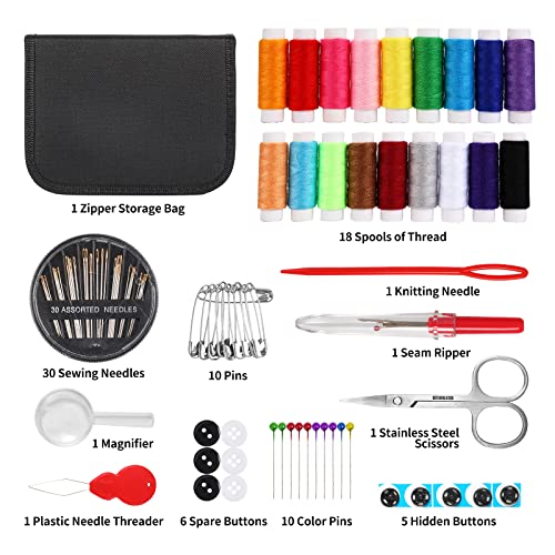 Sewing Kit for Adults and Kids,Marcoon Needle and Thread Kit with Sewing Supplies and Accessories Contains Scissors, Measure Tape,Seam Marcoon