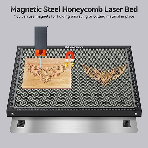 Dofiki Honeycomb Laser Bed 500mm x 500mm Steel Laser Honeycomb Work Table for Most Laser Engraver, Magnetic Honeycomb Cutting Size 19.68" x 19.68" Dofiki
