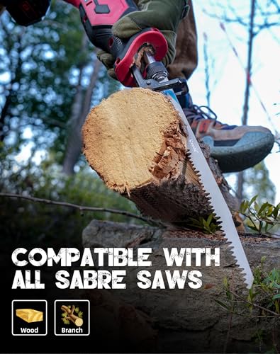 EZARC 12 Pieces Wood Pruning Reciprocating Saw Blade Set, Pruning Saw Blades for Tree Pruning, Wood/Wet Wood Cutting with Organizer Box, Durable & EZARC