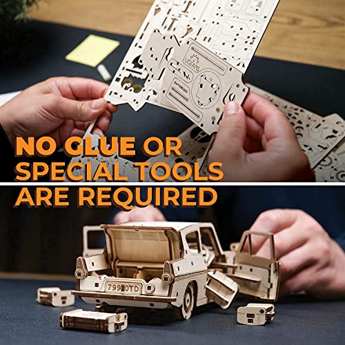 UGEARS Harry Potter Flying Ford Anglia Model Car Kit – 3D Puzzles for Adults to Build Cars Model Building Wooden Puzzle Craft Kit - Car Model DIY Kit UGEARS