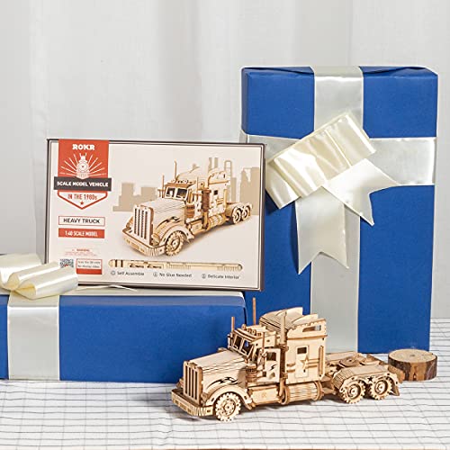 ROKR 3D Wooden Puzzle-Mechanical Car Model-Self Building Vehicle Kits-Brain Teaser Toys-Best Gift for Adults and Kids on Birthday/Christmas Day ROKR