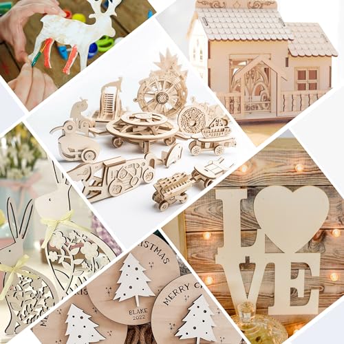 LotFancy Basswood Sheets, 12 Pack, 12 x 12 x 1/16 Inch, Plywood Sheets with Smooth Surfaces, 1.5mm Craft Wood Board for Laser Cutting, DIY LotFancy